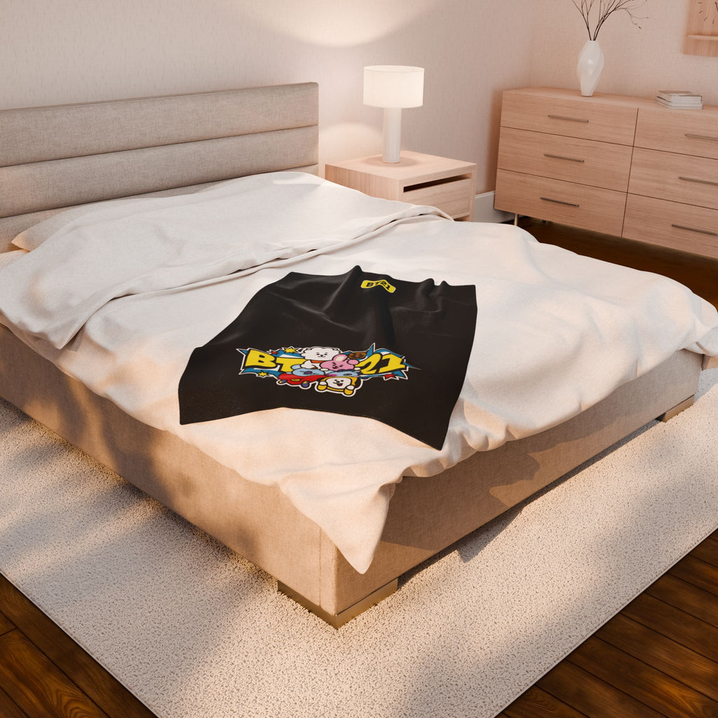 Kpop BT21 Blanket- black