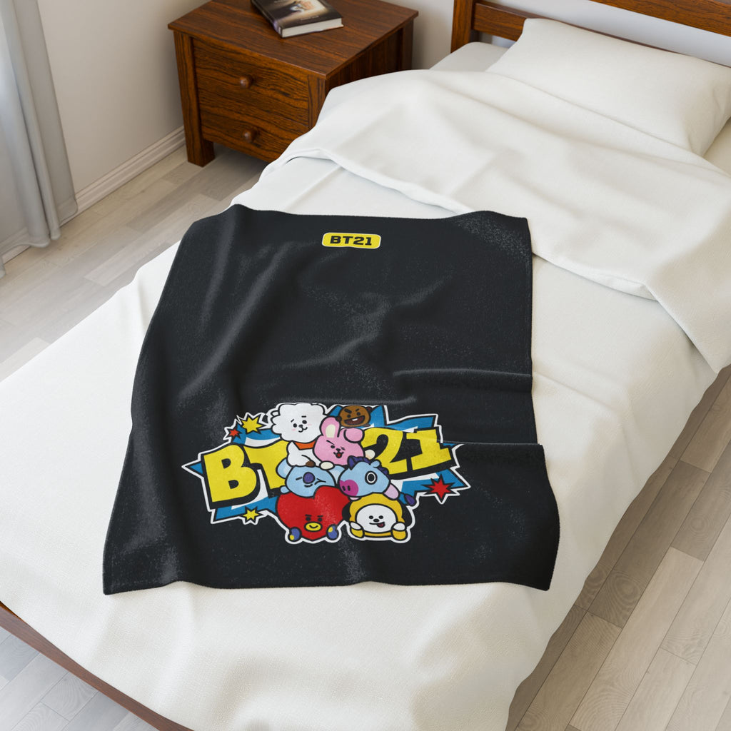 Kpop BT21 Blanket- black